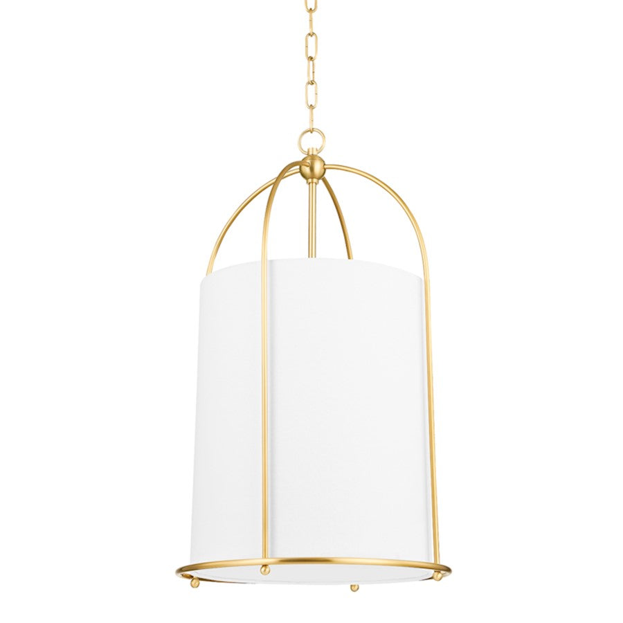 Hudson Valley Orlando 1 Light 29" Lantern, Aged Brass/White - 4816-AGB