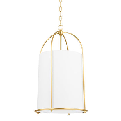 Hudson Valley Orlando 1 Light 29" Lantern, Aged Brass/White - 4816-AGB