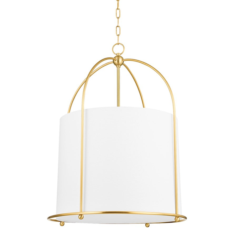 Hudson Valley Orlando 1 Light 31" Lantern, Aged Brass/White - 4822-AGB