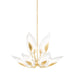 Hudson Valley Blossom 10 Light Chandelier, Gold Leaf/Clear Glass - 4829-GL