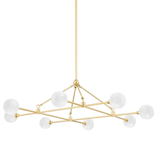 Hudson Valley Andrews 8 Light Chandelier in Aged Brass/Cloud - 4846-AGB