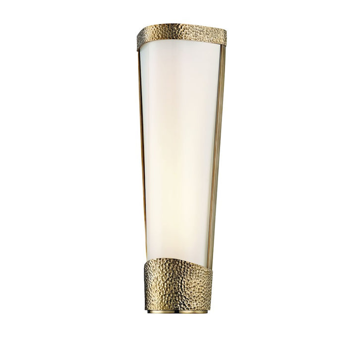 Hudson Valley Park Slope 1 Light Wall Sconce, Aged Brass/White - 5016-AGB