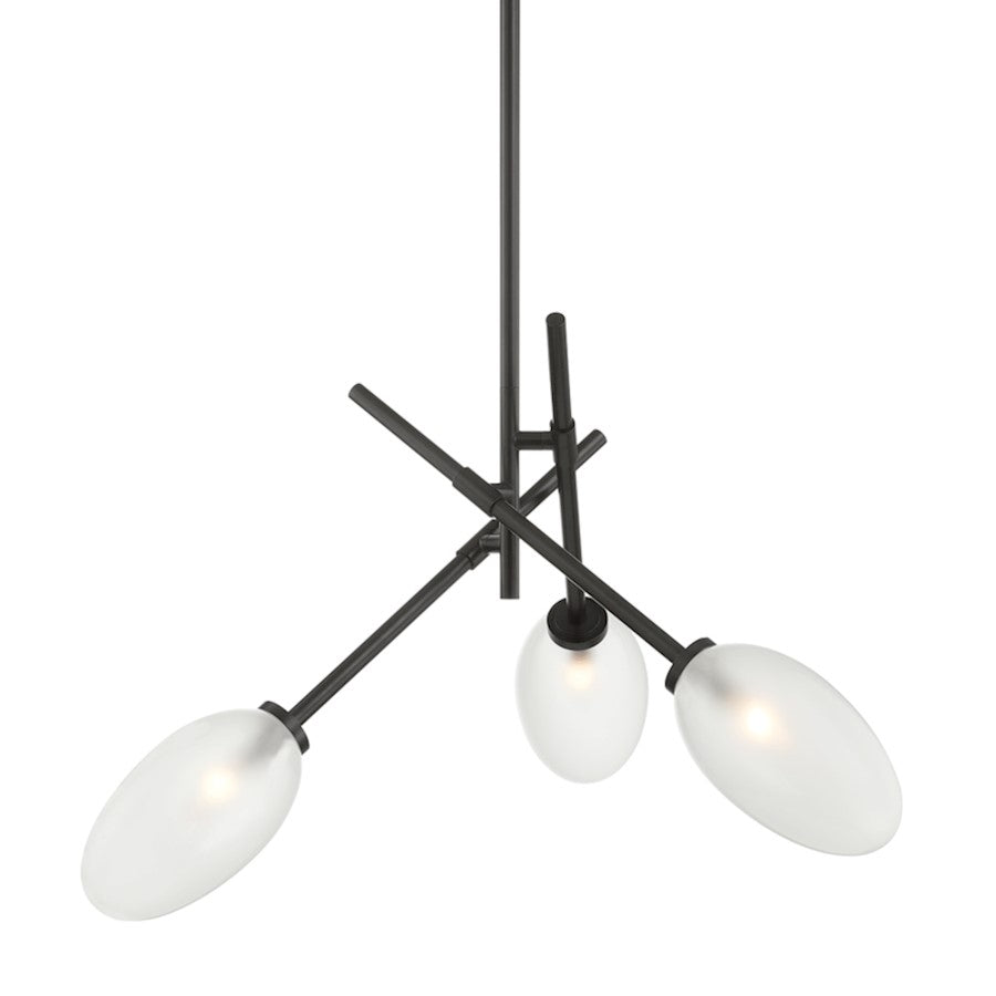 Hudson Valley Alberton 3 Light Chandelier in Black Brass/Clear - 5031-BBR