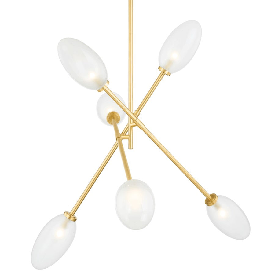 Hudson Valley Alberton 6 Light Chandelier in Aged Brass/Clear - 5052-AGB