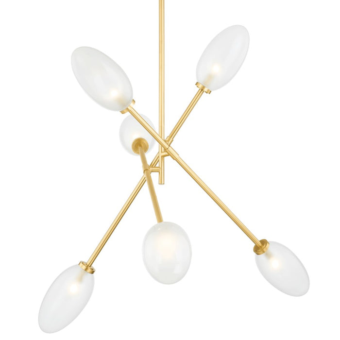 Hudson Valley Alberton 6 Light Chandelier in Aged Brass/Clear - 5052-AGB