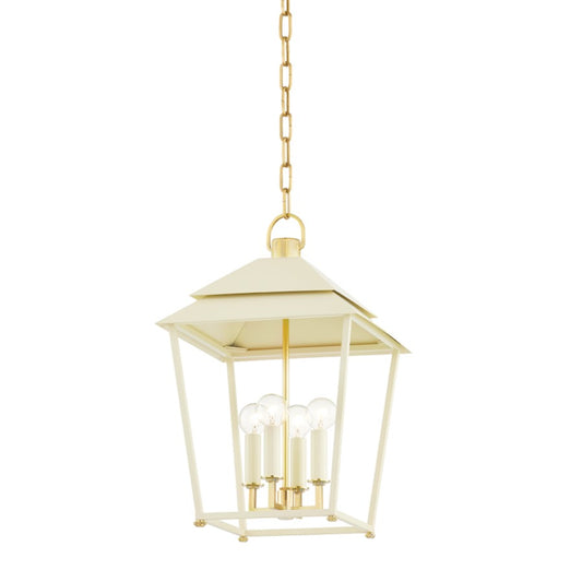 Hudson Valley Natick 4 Light 19" Lantern in Aged Brass - 5119-AGB-SSD