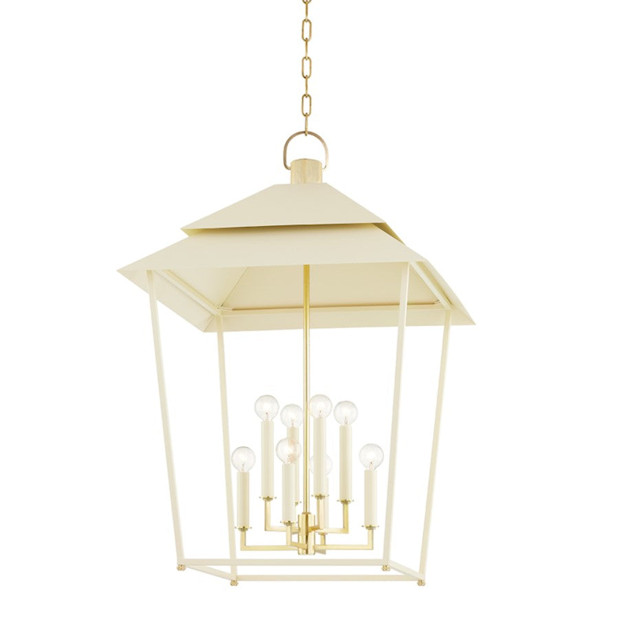 Hudson Valley Natick 8 Light Lantern in Aged Brass - 5138-AGB-SSD