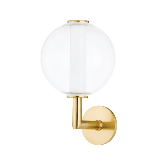 Hudson Valley Richford 1 Light Wall Sconce, Aged Brass/Clear Glass - 5209-AGB