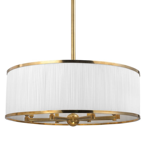 Hudson Valley Hastings 8 Light Chandelier, Aged Brass/White/Pleated - 5230-AGB
