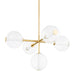 Hudson Valley Richford 5 Light Chandelier, Aged Brass/Clear Glass - 5248-AGB