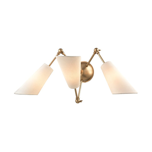 Buckingham 3 Light Wall Sconce, Aged Brass