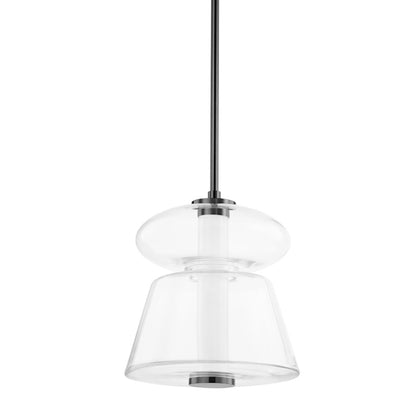 Hudson Valley Palermo 1 Light 13" Pendant, Black Nickel/Clear - 5313-BLNK