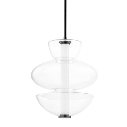 Hudson Valley Palermo 1 Light 19" Pendant, Black Nickel/Clear - 5319-BLNK