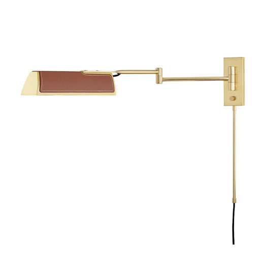 Hudson Valley Holtsville 1 Light Wall Sconce, Aged Brass/Saddle - 5331-AGB