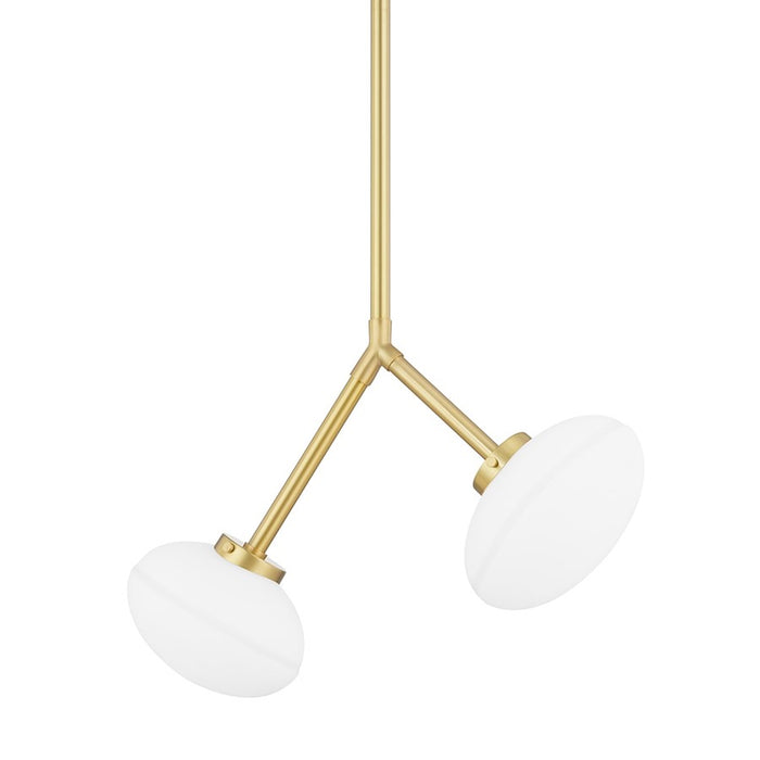 Hudson Valley Wagner 2 Light Pendant, Aged Brass/Opal - 5530-AGB