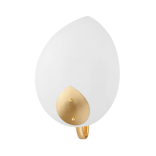 Hudson Valley Lotus 1 Light Wall Sconce, Gold Leaf/White Shade - 5701-GL-WH