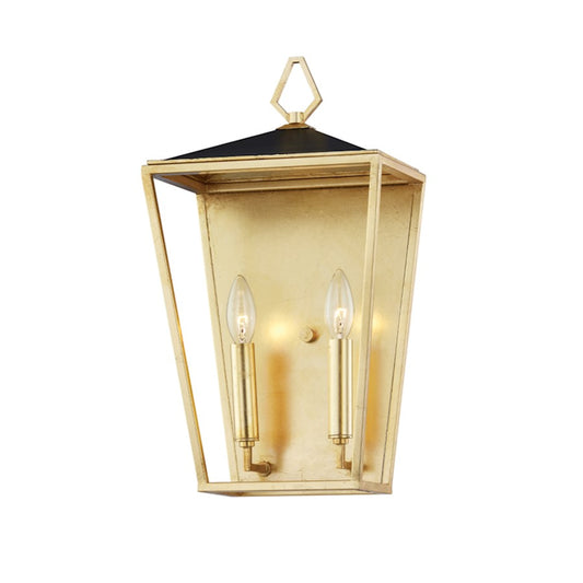 Hudson Valley Paxton 2 Light Wall Sconce, Gold Leaf/Black - 5702-GL-BK