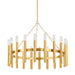 Hudson Valley Pali 20 Light Chandelier, Aged Brass/White - 5742-AGB