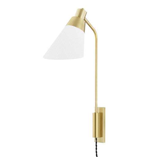 Hudson Valley Hooke 1 Light Wall Sconce With Plug, Aged Brass - 5831-AGB