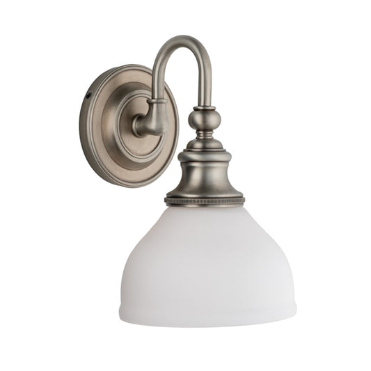 Hudson Valley Sutton 1 Light Wall Sconce, Antique Nickel/Opal Matte - 5901-AN