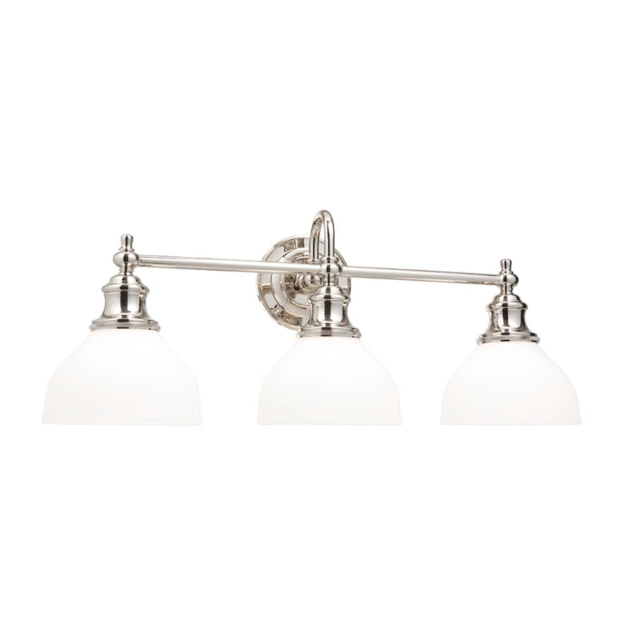 Bathroom Wall Sconce, Polished Nickel