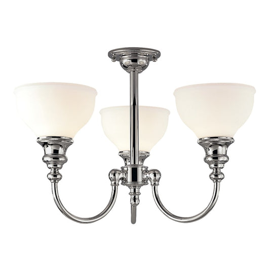 Hudson Valley Sutton 3 Light Semi Flush Mount, Old Bronze/Opal Matte - 5913F-OB