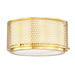 Hudson Valley Oracle 2 Light Flush Mount, Aged Brass/White - 5914-AGB