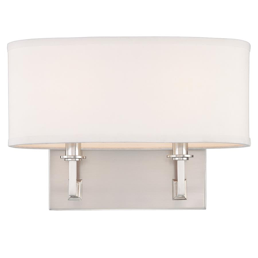 Grayson 2 Light Wall Sconce, Satin Nickel