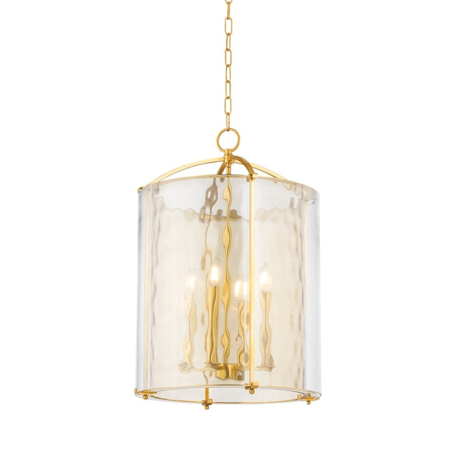 Hudson Valley Ramsey 4 Light Lantern, Aged Brass/Clear - 6004-AGB