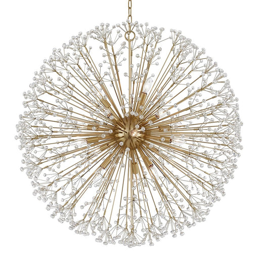 Hudson Valley Dunkirk 16 Light Chandelier, Aged Brass/Clear - 6039-AGB