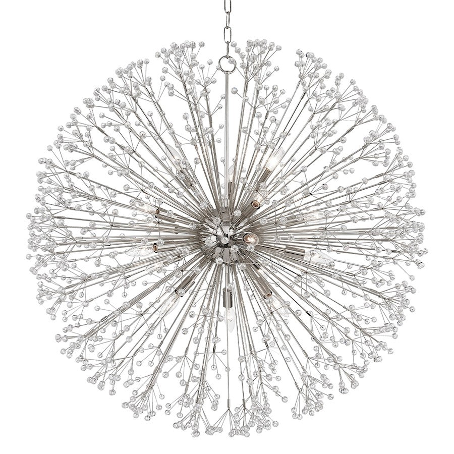 Hudson Valley Dunkirk 16 Light Chandelier, Polished Nickel/Clear - 6039-PN