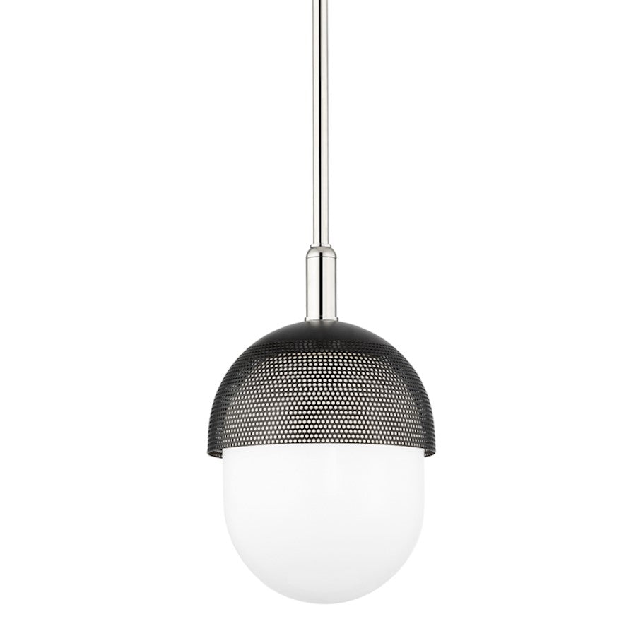 Hudson Valley Nyack 1 Light Small Pendant, Polished Nickel/Black - 6109-PN-BK