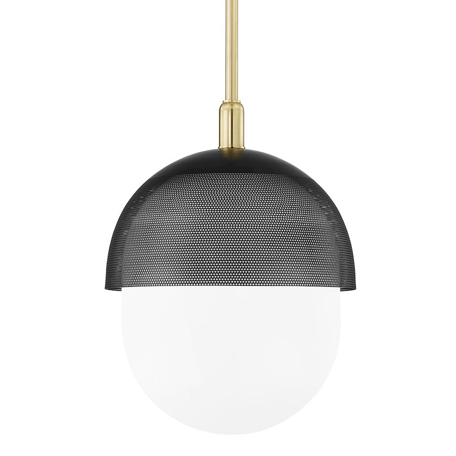 Hudson Lighting Nyack 1 Light Large Pendant, Aged Brass/Black - 6119-AGB-BK