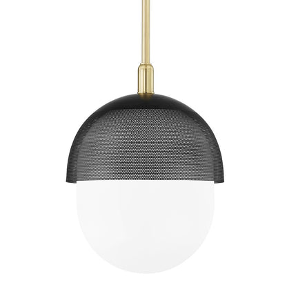 Hudson Lighting Nyack 1 Light Large Pendant, Aged Brass/Black - 6119-AGB-BK