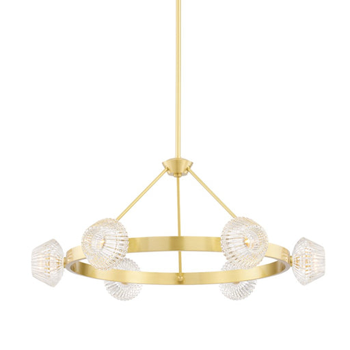 Hudson Valley Barclay 6 Light Chandelier, Aged Brass - 6135-AGB