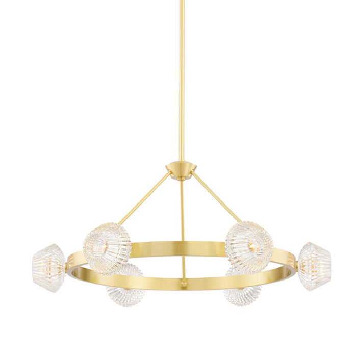 Hudson Valley Barclay 6 Light Chandelier, Aged Brass - 6135-AGB