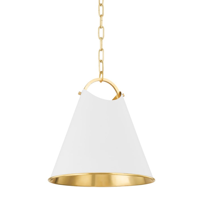 Hudson Valley Burnbay 1 Light 15" Pendant in Aged Brass - 6214-AGB-SWH