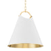 Hudson Valley Burnbay 1 Light 19" Pendant in Aged Brass - 6218-AGB-SWH