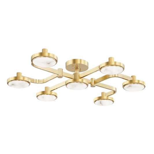 Hudson Valley Meander 6 Light Chandelier, Aged Brass - 6332-AGB