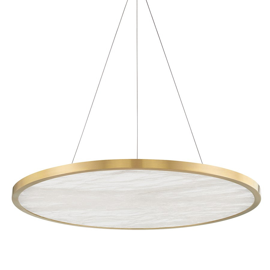 Hudson Lighting Eastport 36" Led Pendant, Aged Brass/White - 6336-AGB