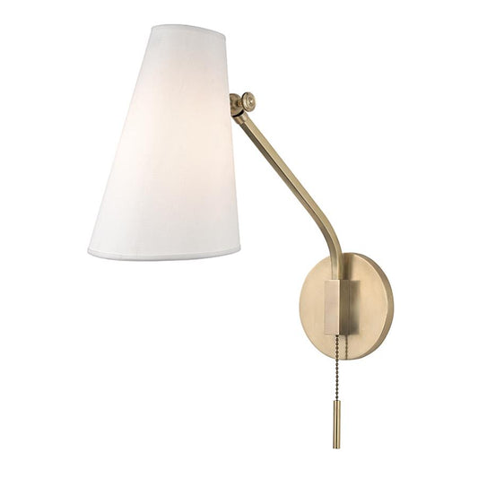 Patten 1 Light Swing Arm Wall Sconce, Aged Brass