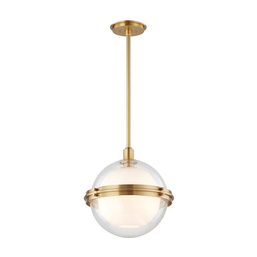 Hudson Valley Northport 1 Light 14" Pendant, Aged Brass/Clear Glass - 6514-AGB