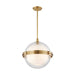 Hudson Valley Northport 1 Light 18" Pendant, Aged Brass/Clear Glass - 6518-AGB