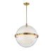 Hudson Valley Northport 1 Light 22" Pendant, Aged Brass/Clear Glass - 6522-AGB