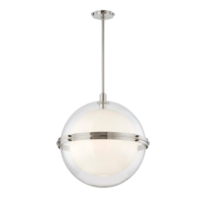 Hudson Valley Northport 1 Light 22" Pendant, Nickel/Clear Glass - 6522-PN