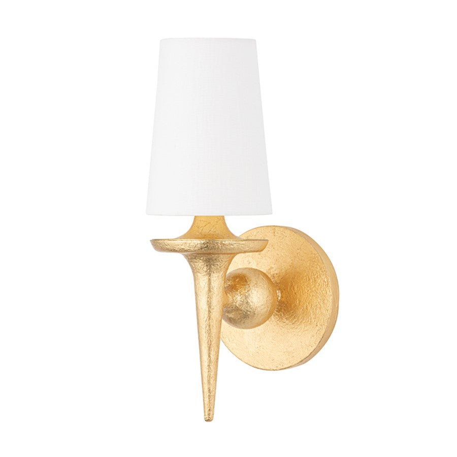 Hudson Valley Torch 1 Light Wall Sconce, Gold Leaf - 6601-GL