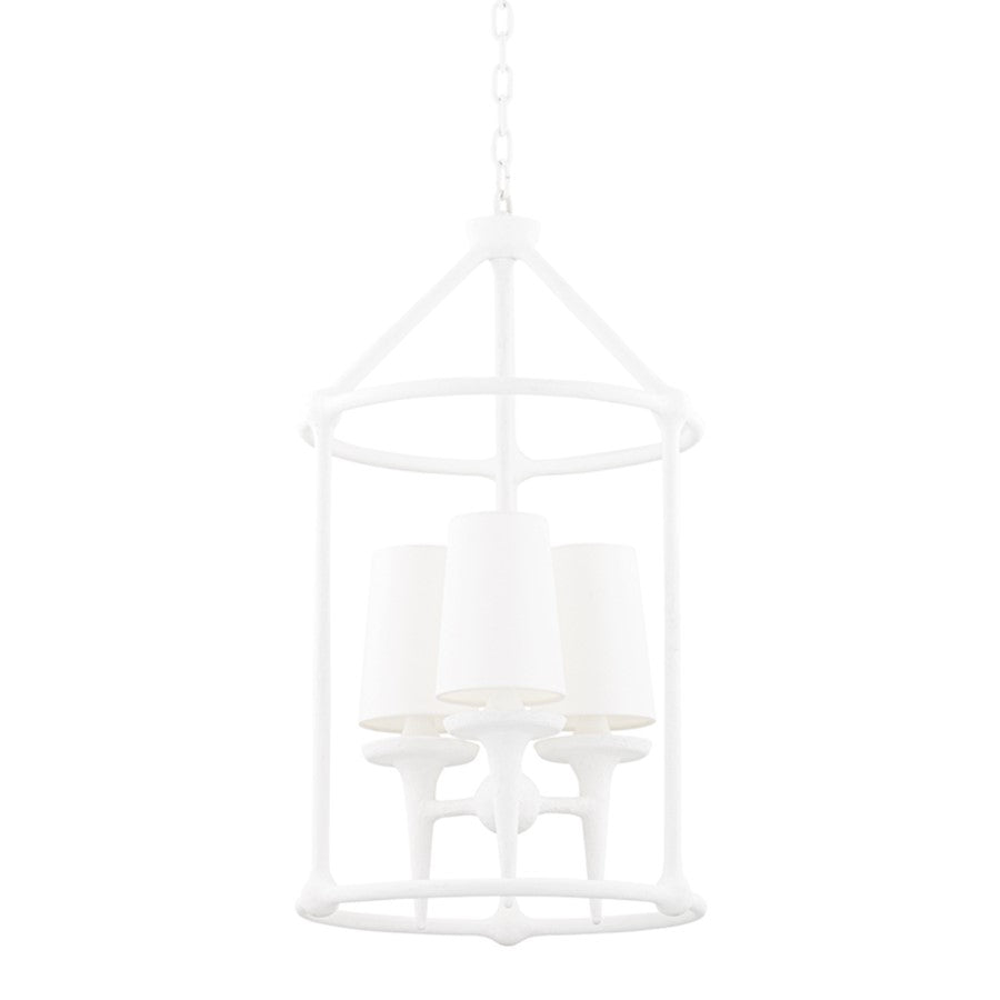 Hudson Valley Torch 3 Light Chandelier, White Plaster - 6617-WP