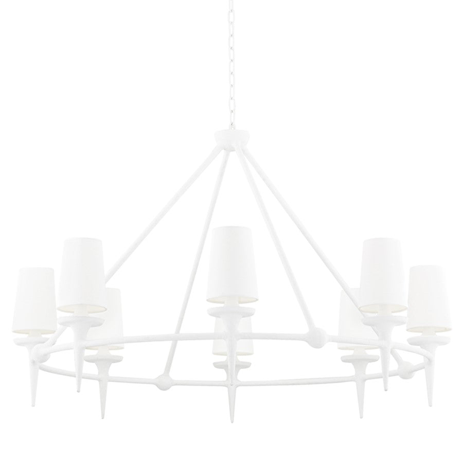 Hudson Valley Torch 8 Light Chandlier, White Plaster - 6648-WP