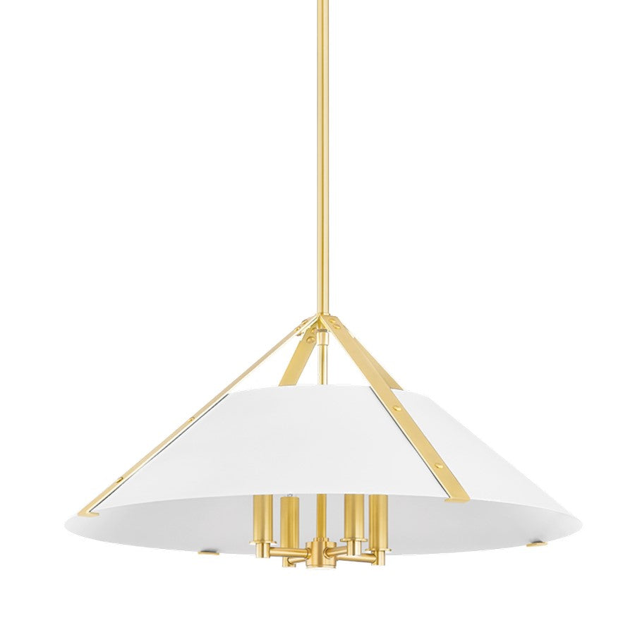 Hudson Valley Raymond 4 Light Pendant, Aged Brass/Soft White - 6726-AGB-SWH