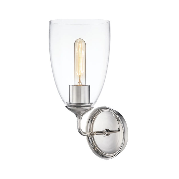 Hudson Valley Glenwood 1 Light Wall Sconce, Nickel/Clear Glass - 6821-PN